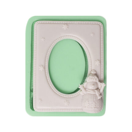 Kardan adamlı yılbaşı çerçevesi silikon kalıp. Kış temalı çerçeve kalıbı.