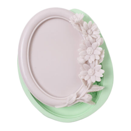 Kasımpatı çiçekli çerçeve silikon kalıp: çiçek temalı fotoğraf çerçevesi yapımı için ideal.