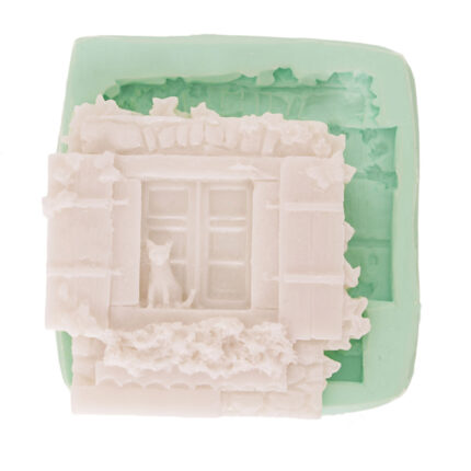 Kedili ev duvarı silikon kalıbı ve kalıptan çıkmış obje. Kedi severler için dekorasyon veya sabun yapımı için ideal.