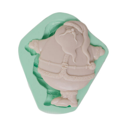 Kemerli Noel Baba silikon kalıp: Yılbaşı figürü için 8x9x1cm boyutunda döküm kalıbı.