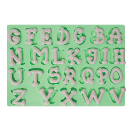 Kemik harfler silikon kalıp: A'dan Z'ye köpek temalı süs için harf kalıpları.