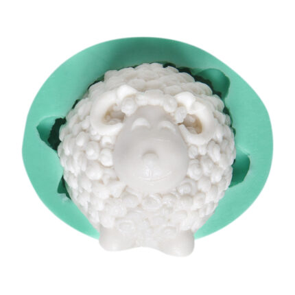 Kıvırcık tüylü koç kalıbı: Sevimli koç figürlü silikon kalıp, çiftlik hayvanı temalı süsleme için.