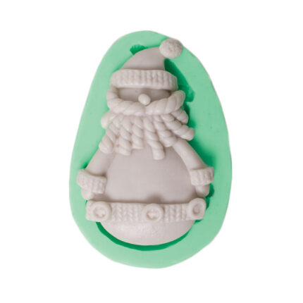 Kıvırcık sakallı Noel Baba silikon kalıp modeli, yılbaşı figürü için.