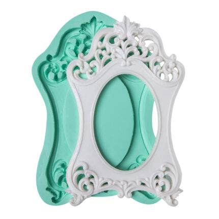 Antika görünümlü resim çerçevesi silikon kalıbı ve döküm çerçeve. Vintage tarzı dekorasyon için klasik seri.