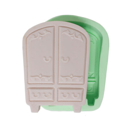 Kurdelya Vintage Klasik Gardolap silikon kalıbı. Minyatür mobilya yapımı için kalıp.