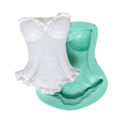 Korseli silikon kalıp ve dökülmüş korse figürü. Dekoratif obje yapımı için ideal. KK-0003.