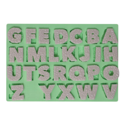 Kristal harfler silikon kalıp: A'dan Z'ye harf figürleri içeren silikon kalıp. 3D kristal harf silikon kalıp modeli.