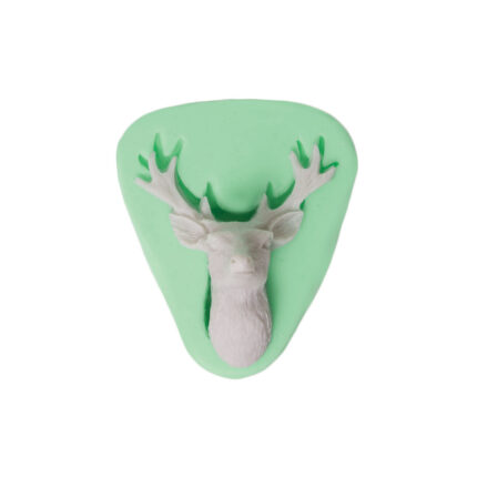 Küçük geyik kafası silikon kalıp: Yılbaşı geyiği figürü için silikon döküm kalıbı.