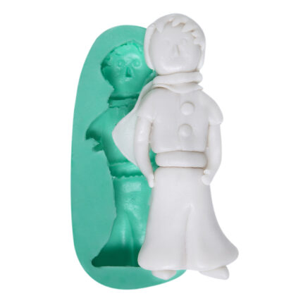 Küçük Prens silikon kalıbı ve kalıptan çıkarılmış figür. Masal temalı dekorasyon için ideal.