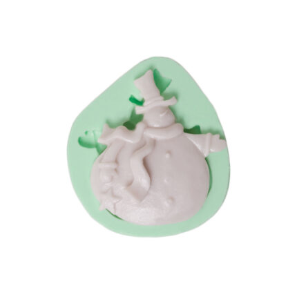 Küçük yıldızlı kardan adam silikon kalıbı. Yılbaşı temalı dekorasyon için ideal, 3D kardan adam figürü kalıbı.