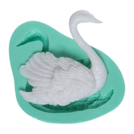 Kuğu silikon kalıbı: Göl temalı süs yapımı için zarif kuğu modeli.