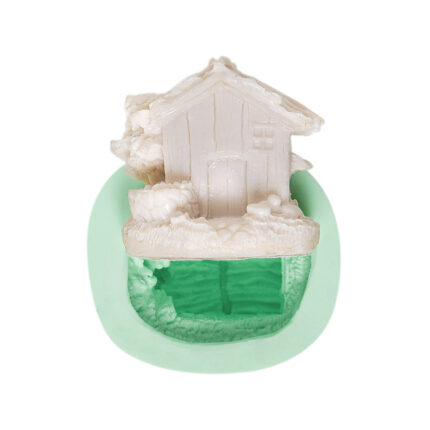 Kurdelya Kulübe silikon kalıbı: Kır evi minyatürü yapımı için ideal. Kulübe silikon kalıbı ile sabun, takı, dekoratif obje yapımı.