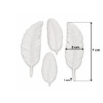 Kurdelya Zarif Kuş Tüyü Figürlü Silikon Kalıp Modeli (Doğa Temalı Dekorasyon İçin - 2x7x1cm - KK-0592) - Görsel 2