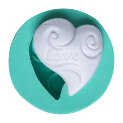 Love yamuk kalp silikon kalıbı. Sevgililer günü hediyesi yapımı için ideal, RTV2 silikon döküm kalıbı.