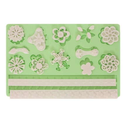 Mandala ve bordür silikon kalıbı: çiçek desenli dekoratif obje yapımı için ideal.