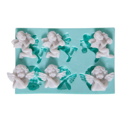 Altılı melek koleksiyonu silikon kalıbı. Melek biblo, reçine süs, sabun kalıbı yapımı için ideal.