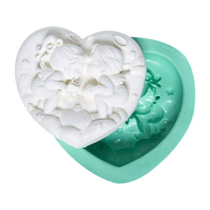 Melek aşıklar silikon kalıp: Romantik mum, alçı, epoksi, sabun yapımı için ideal. Aşk temalı dekorasyon kalıbı.