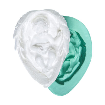 Melek kanadında bebek silikon kalıp: Bebek temalı mum, alçı ve sabun yapımı için ideal. RTV2 silikon kalıp detayı.