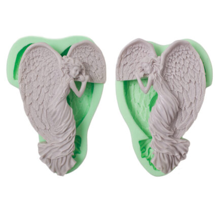 Melek köşe süsü çift taraf silikon kalıp: dini süsleme için melek figürü kalıbı.