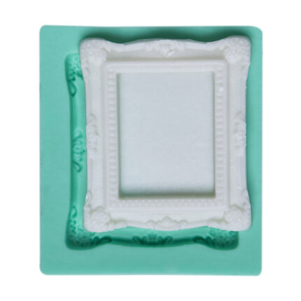 Minik sade çerçeve silikon kalıbı: 4,5x5x0,5cm boyutlarında dekoratif obje yapımı için ideal.
