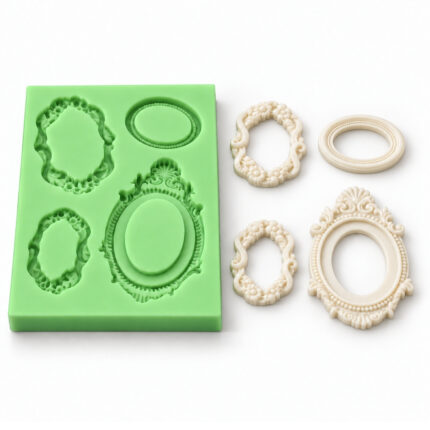 Kurdelya Minimal Minik Çerçeveler Silikon Döküm Kalıbı (Kolaj Dekorasyonu İçin - 3,5x6x0,5cm - KK-0623)
