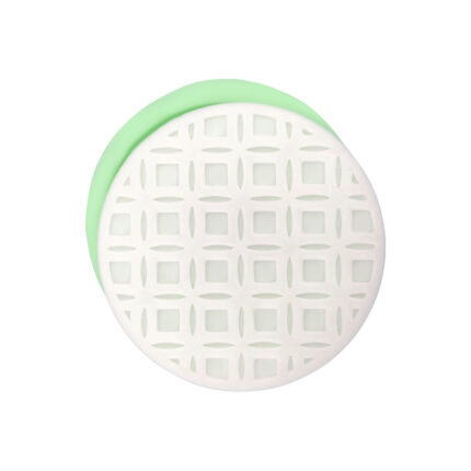 Model-21 yuvarlak bardak altlığı silikon kalıp: desenli, yeşil tabanlı yuvarlak silikon kalıp.