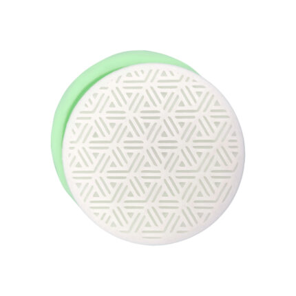 Model-23 yuvarlak bardak altlığı silikon kalıp. Geometrik desenli, yeşil kenarlı bardak altlığı kalıbı.