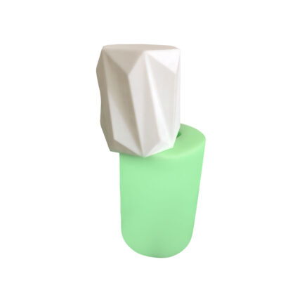 Model-7 geometrik desenli mum silikon kalıp ve döküm örneği. Geometrik desenli mum kalıbı.