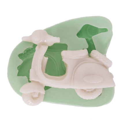 Motorsiklet silikon kalıp modeli. Araç temalı dekorasyon için 3 boyutlu motorsiklet silikon kalıp.