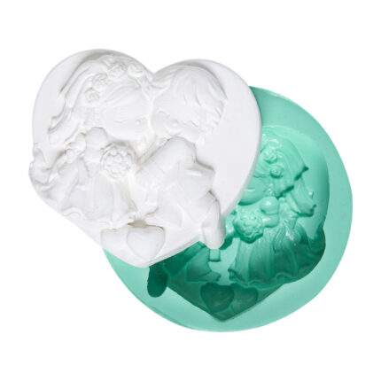 Mutlu çift silikon kalıbı. Aşk temalı dekorasyon için ideal.