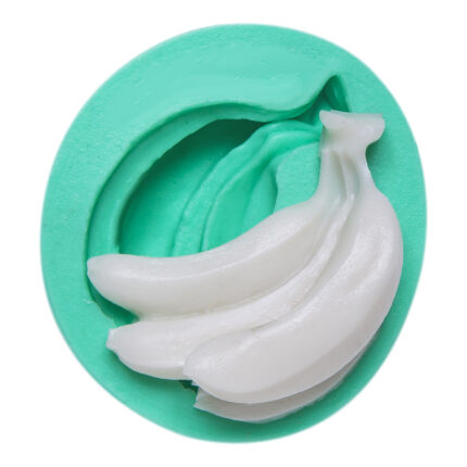 Muz silikon kalıbı: Tropikal meyve temalı sabun veya dekoratif obje yapımı için ideal.