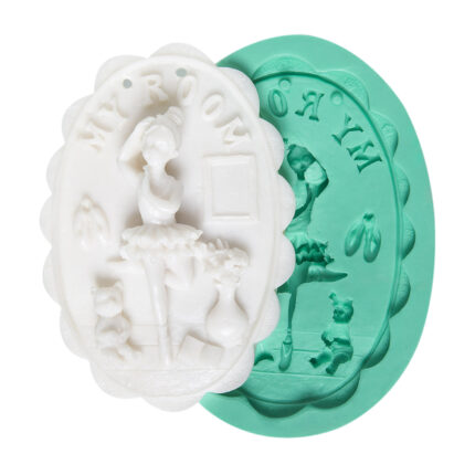 Kurdelya Zarif "My Room" balerin figürlü silikon kalıp: Bale dansçısı biblo yapımı için ideal.