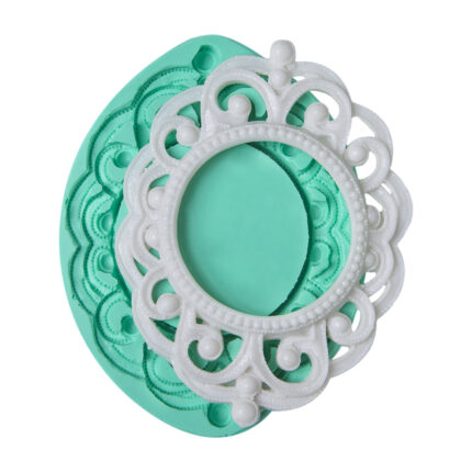 Modern puantiyeli yuvarlak çerçeve silikon kalıbı, reçine çerçeve yapımı için ideal.