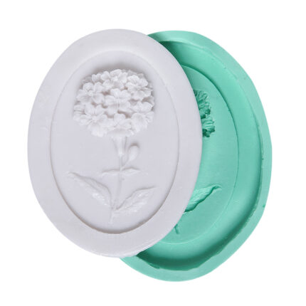 Ortanca dalı silikon kalıp modeli (KK-0211). Ortanca temalı mum, sabun, alçı ve epoksi yapımı için ideal.