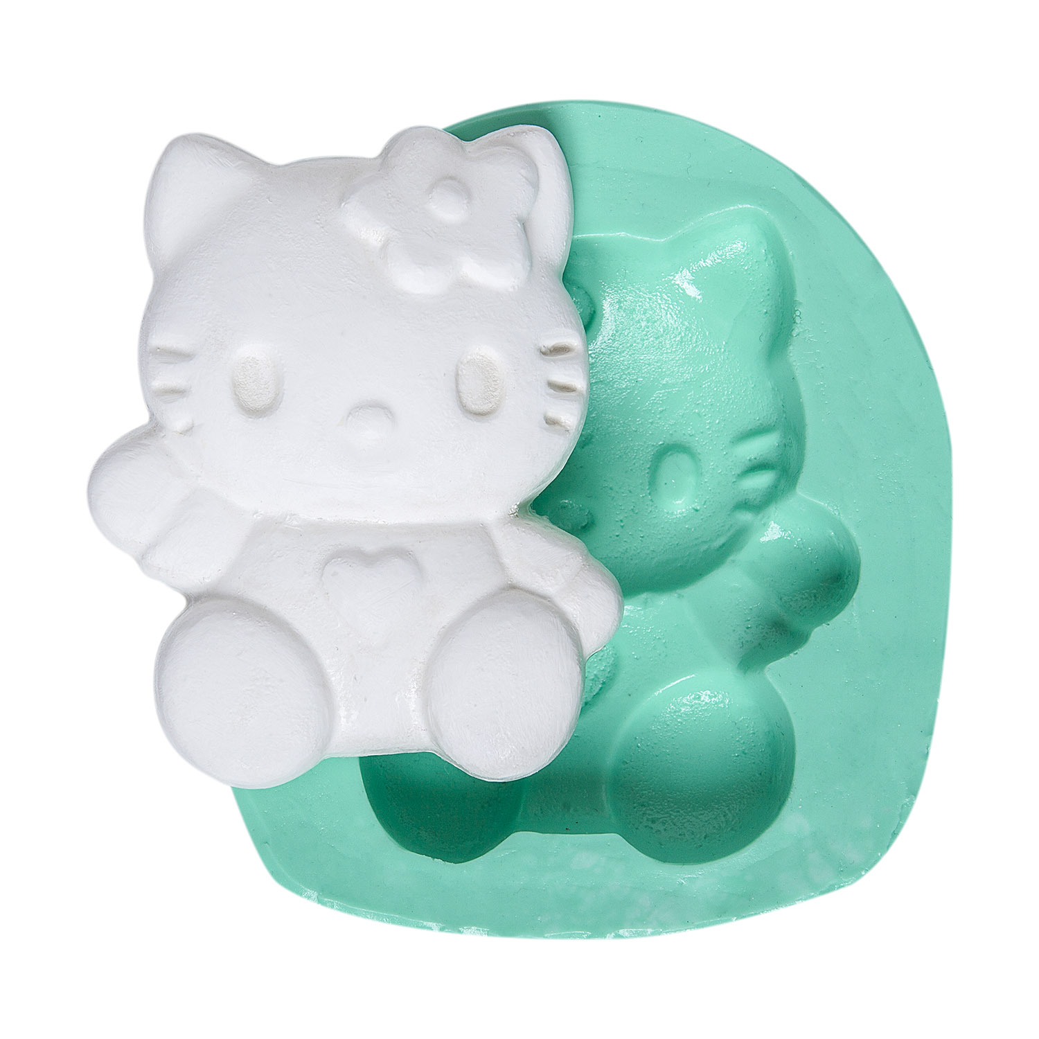 oturan-hello-kitty-figurlu-silikon-mum-kalibi-kk-0139.jpg Oturan Hello Kitty silikon kalıbı ve kalıptan çıkmış Hello Kitty figürü. Hello Kitty temalı el işi projeleri için.