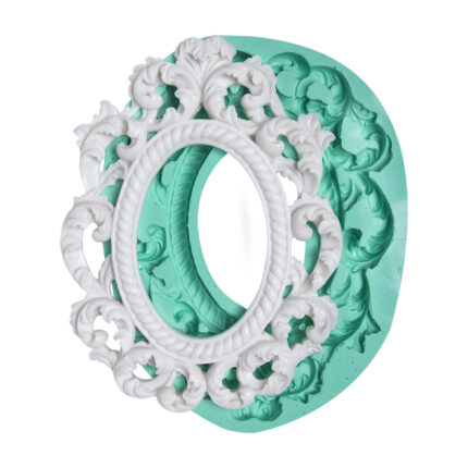 Kurdelya antik oymalı çerçeve silikon kalıbı. Kabartma desenli vintage çerçeve yapımı için ideal.