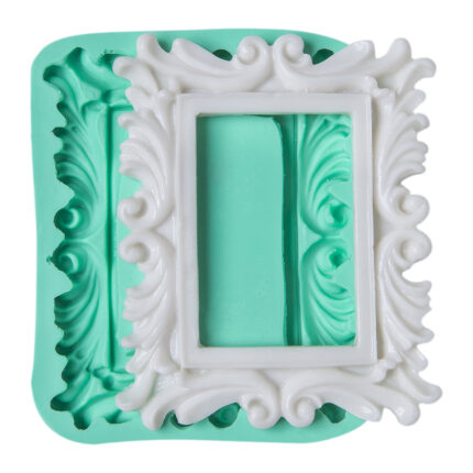 Kurdelya antik oymalı çerçeve silikon kalıbı: vintage dekorasyonlar için işlemeli dekor sabun kalıbı.