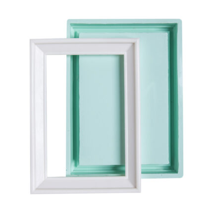 Pano çerçeve silikon kalıbı ve beyaz çerçeve. Duvar süsü yapımı için ideal.