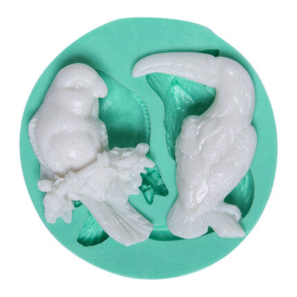 Papağanlar silikon kalıbı: Tropikal kuş koleksiyonu için egzotik papağan modeli.