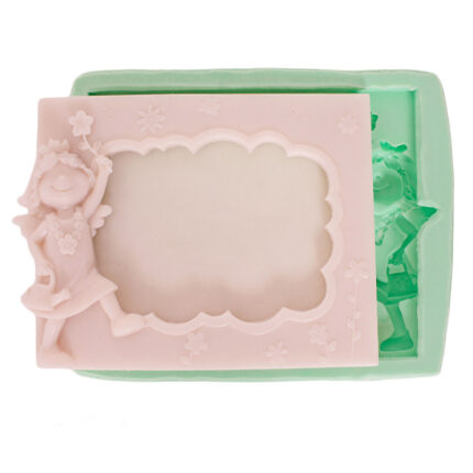 Peri kızı çerçeve silikon kalıp: Masal temalı süs için 3 boyutlu peri figürü silikon kalıp.