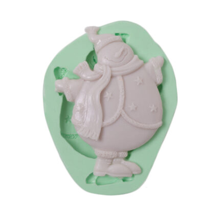 Ponpon şapkalı kardan adam silikon kalıp. Kardan adam figürü için yılbaşı temalı 3D kalıp.