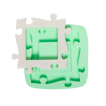 Puzzle çerçeve silikon kalıbı: Çocuk odası süsü, sabun, takı, mum yapımı için ideal.