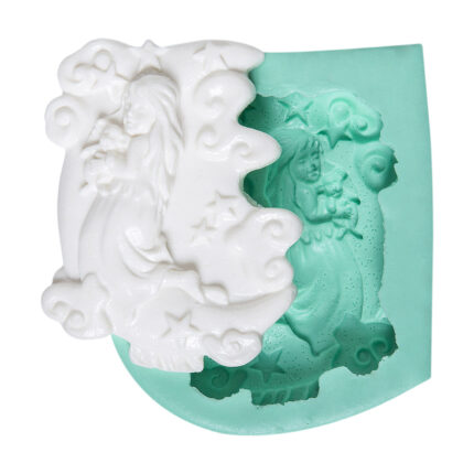 Rüyada kız figürlü silikon kalıbı: Bebek temalı sabun, mum ve dekorasyon yapımı için ideal.