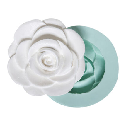 Sade gül silikon kalıp ve beyaz gül objesi. Gül temalı mum, alçı, epoksi, sabun yapımı için ideal.
