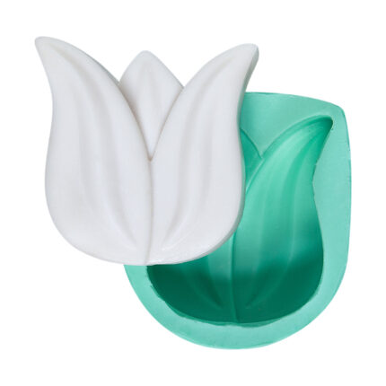 Sade lale silikon kalıp: Lale temalı mum, alçı, epoksi, sabun yapımı için ideal.