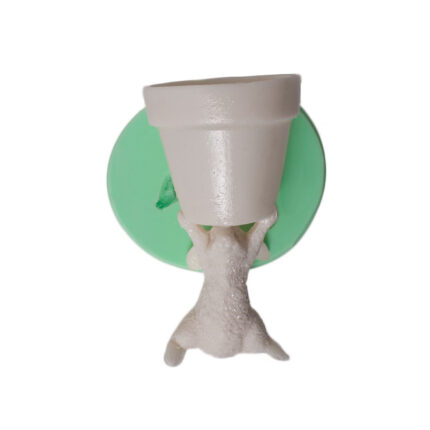 Saksı taşıyan sevimli tavşan silikon kalıp modeli (KK-1741). Paskalya süsü için ideal. Tavşan figürü silikon kalıp.