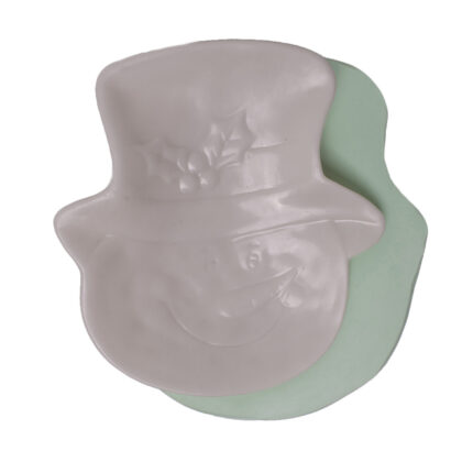 Şapkalı kardan adam tabak silikon kalıbı. Kış temalı sabun, dekoratif obje ve hediye yapımı için ideal.