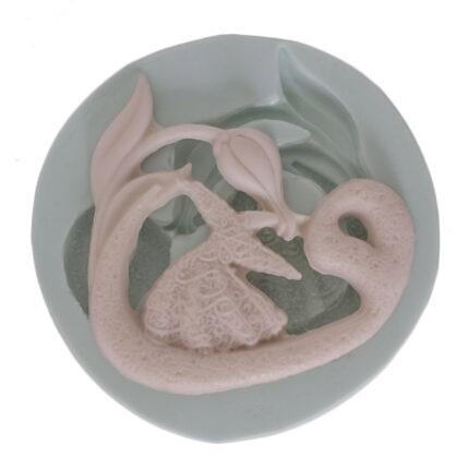 Semazenli vav harfi silikon kalıbı. Dini dekorasyon, sabun, takı, hediye yapımı için silikon döküm kalıbı.