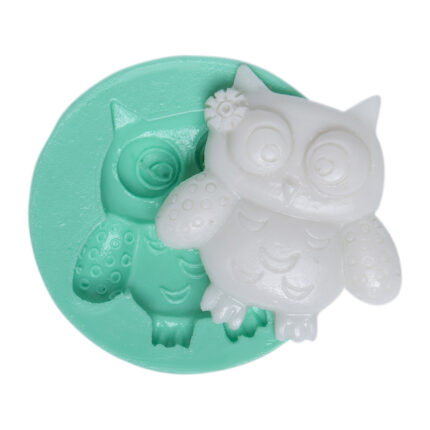 Sevimli baykuş silikon kalıbı ve dökümden çıkmış baykuş figürü. Dekoratif obje yapımı için ideal.