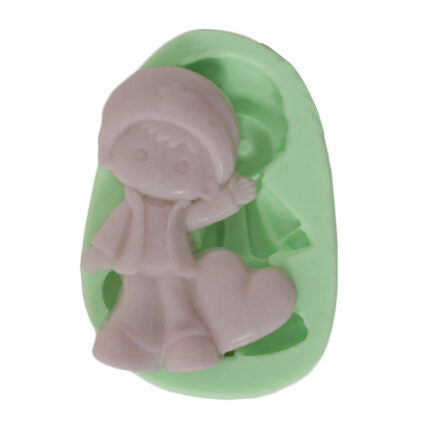 Sevimli erkek çocuk silikon kalıbı, çocuk figürlü dekorasyon için ideal. Kalıp ile sabun, takı, hediye yapımı.